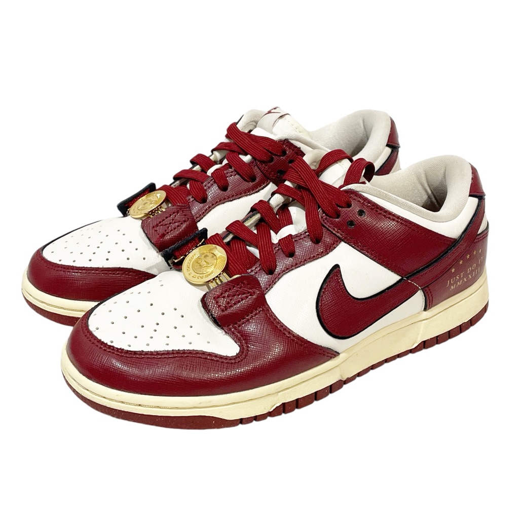 Nike Women's Size 7.5 Dunk Low Se "Just Do It" Sail/Team Red Low Top Sneaker